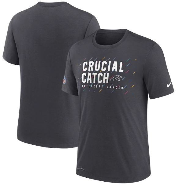 Men's Carolina Panthers Charcoal 2021 Crucial Catch Performance T-Shirt Men's Carolina Panthers Charcoal 2021 Crucial Catch Performance T-Shirt
